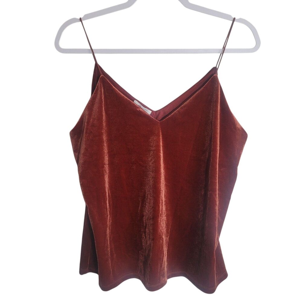 NEW Maurices Velvet Cami Top Women's Large Copper Rust Holiday Party Going Out